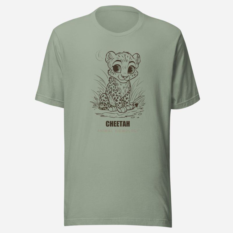Animal Viewology Cheetah Sketch Tee in Sage