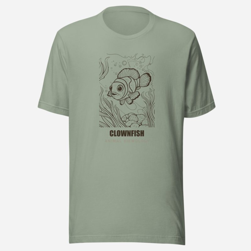 Animal Viewology Clownfish Sea Life Tee in Sage