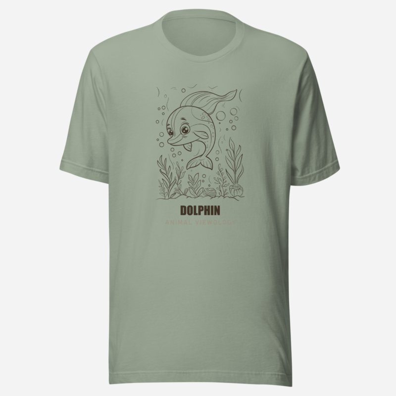 Animal Viewology Dolphin Sea Life Tee in Sage