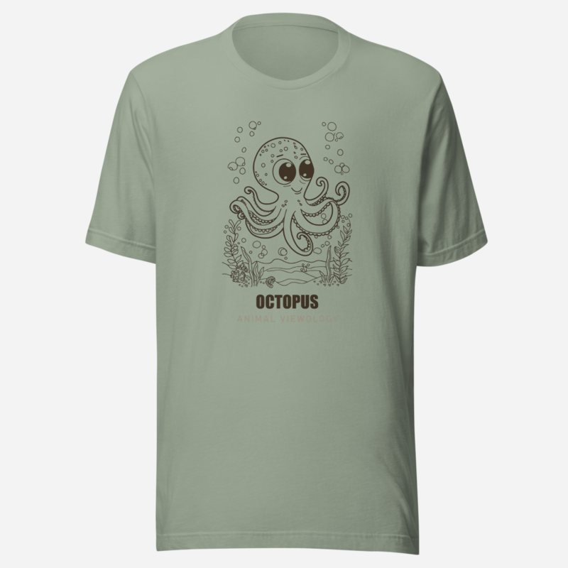 Animal Viewology Octopus Sea Life Tee in Sage