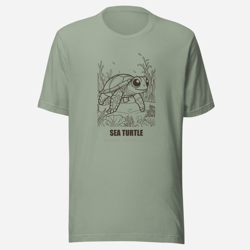 Animal Viewology Sea Turtle Sea Life Tee in Sage