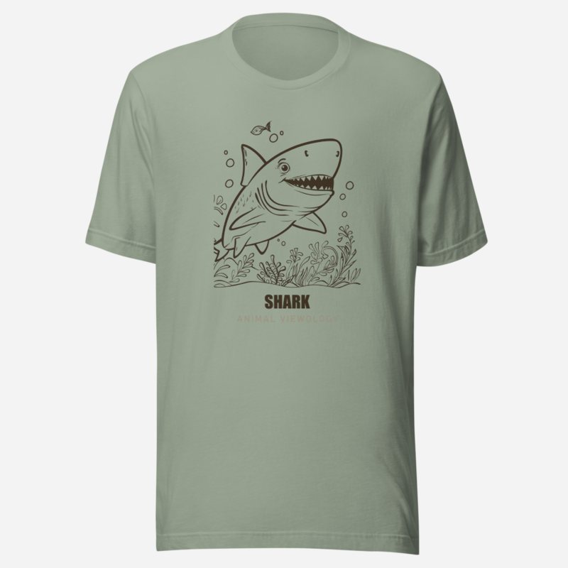 Animal Viewology Shark Sea Life Tee in Sage
