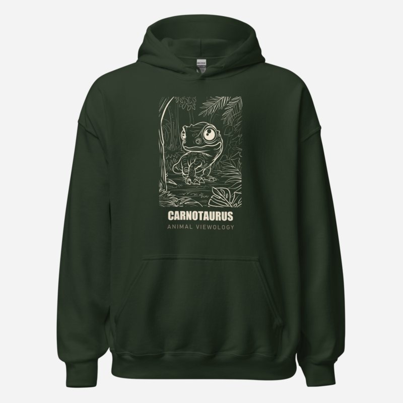 Animal Viewology Carnotaurus Dino Life Hoodie Forest Green