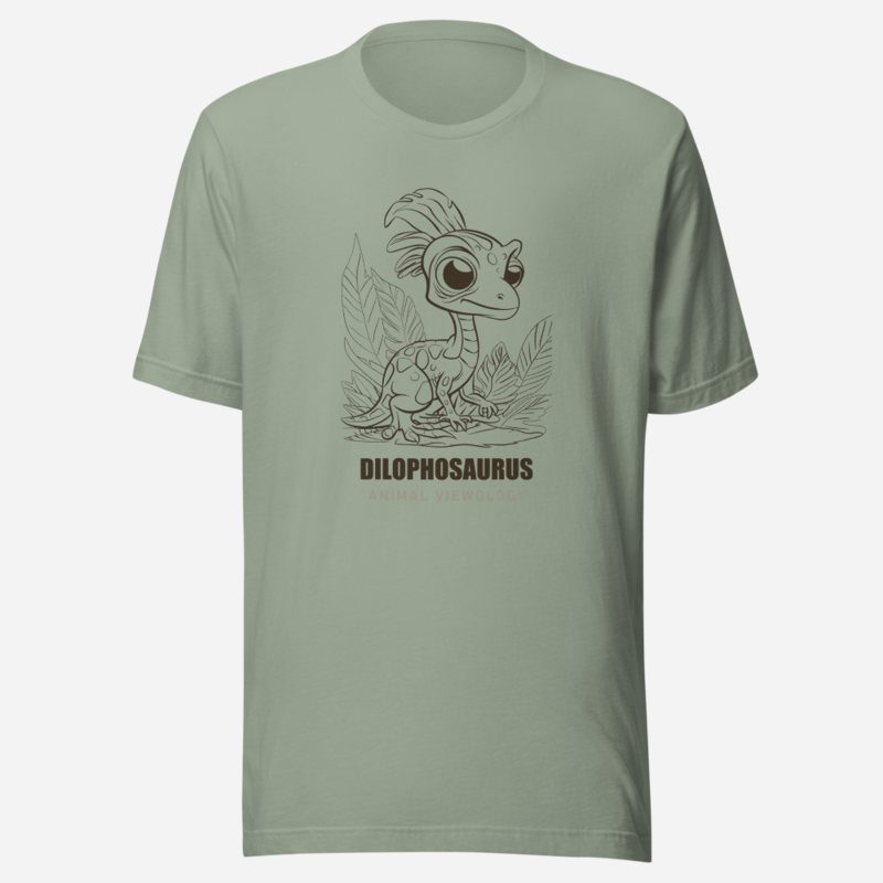 Animal Viewology Dilophosaurus Dino Life Tee in Sage