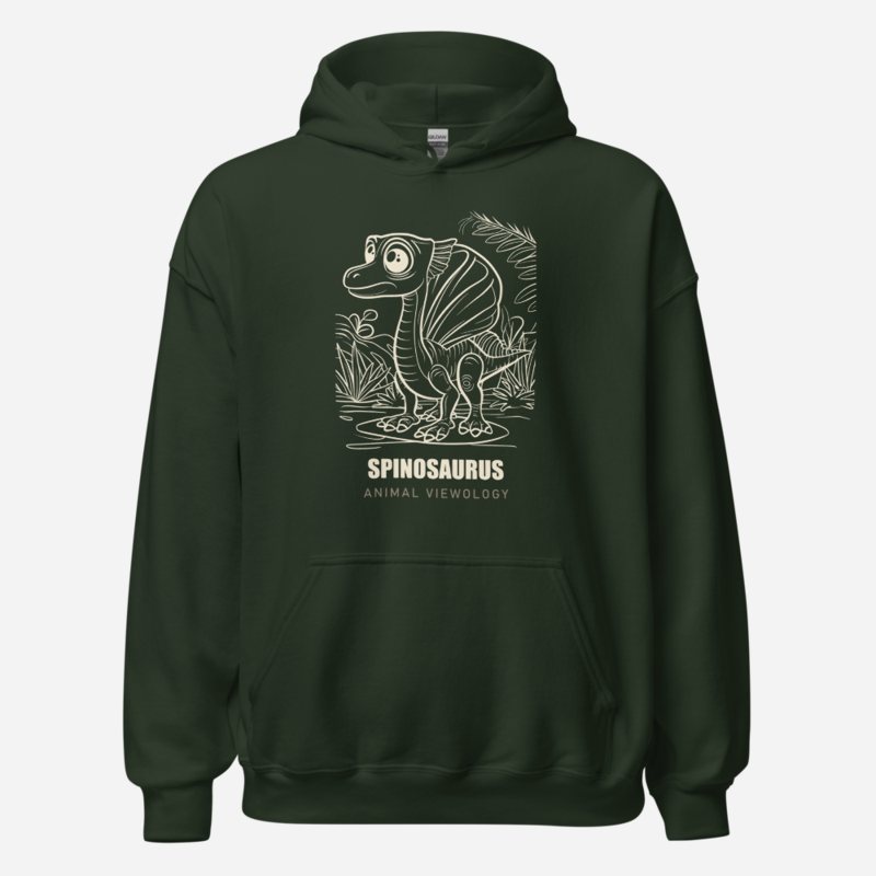 Animal Viewology Spinosaurus Dino Life Hoodie Forest Green