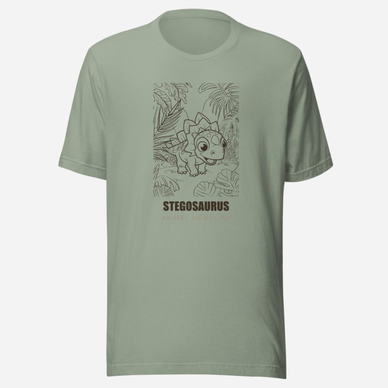 Animal Viewology Stegosaurus Dino Life Tee in Sage