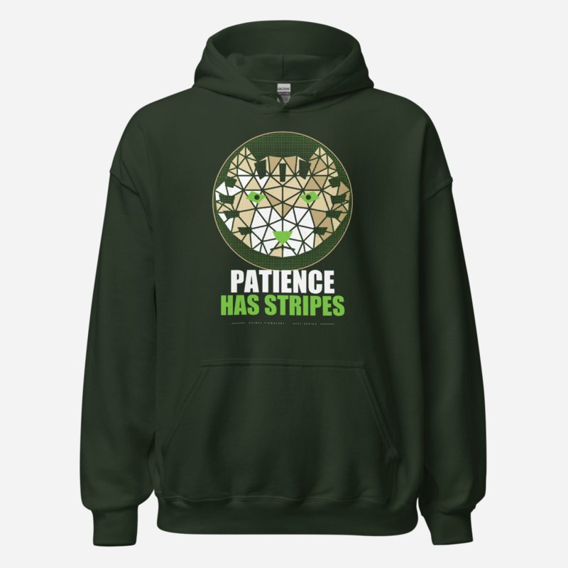 Animal Viewology Patience Has Stripes Field Guide Hoodie Forest Green