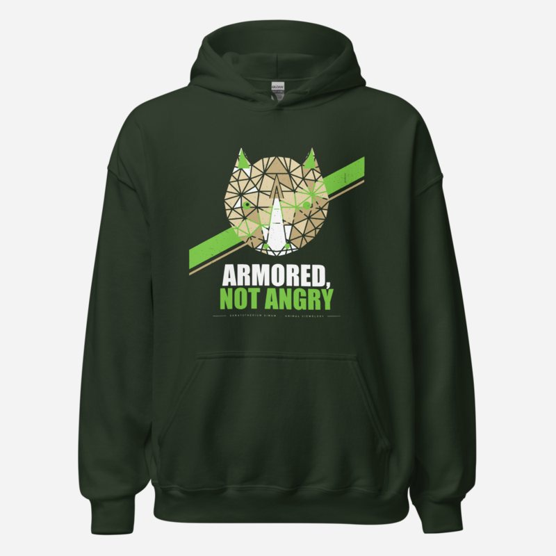 Animal Viewology Armored Not Angry Field Guide Hoodie Forest Green