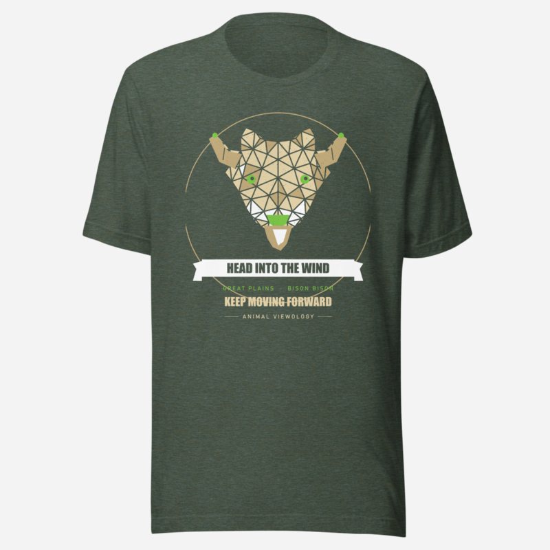 Animal Viewology Head Into The Wind Field Guide Tee in Heather Forest