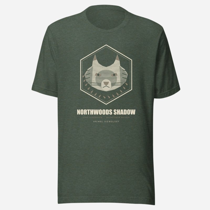 Animal Viewology Northwoods Shadow Field Guide Tee in Heather Forest