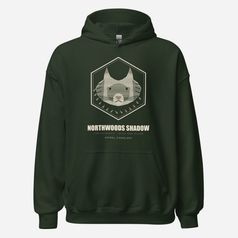 Animal Viewology Northwoods Shadow Field Guide Hoodie Forest Green