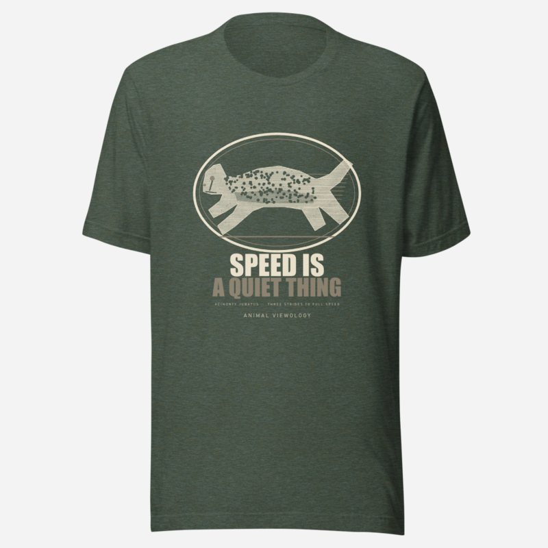 Animal Viewology Speed Is A Quiet Thing Field Guide Tee in Heather Forest
