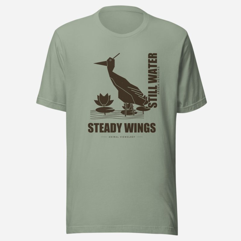 Animal Viewology Still Water Steady Wings Field Guide Tee in Sage