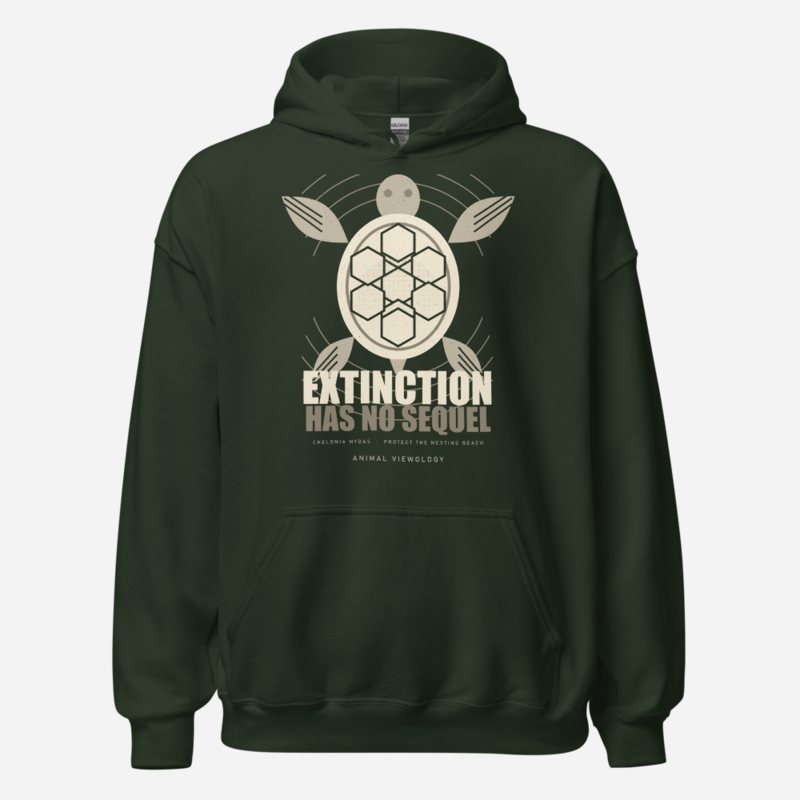 Animal Viewology Extinction Has No Sequel Field Guide Hoodie Forest Green