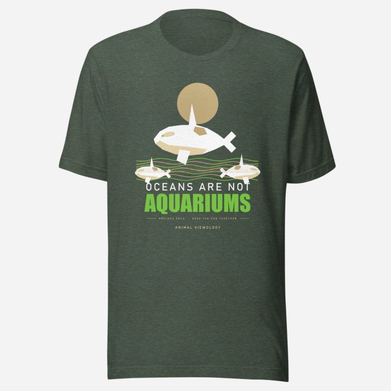 Animal Viewology Oceans Are Not Aquariums Field Guide Tee in Heather Forest