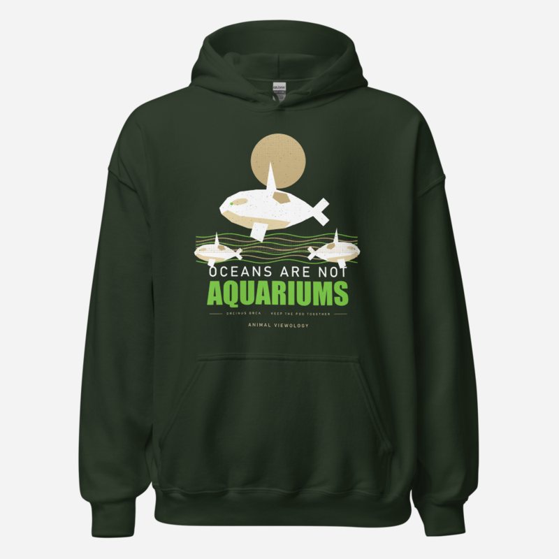 Animal Viewology Oceans Are Not Aquariums Field Guide Hoodie Forest Green