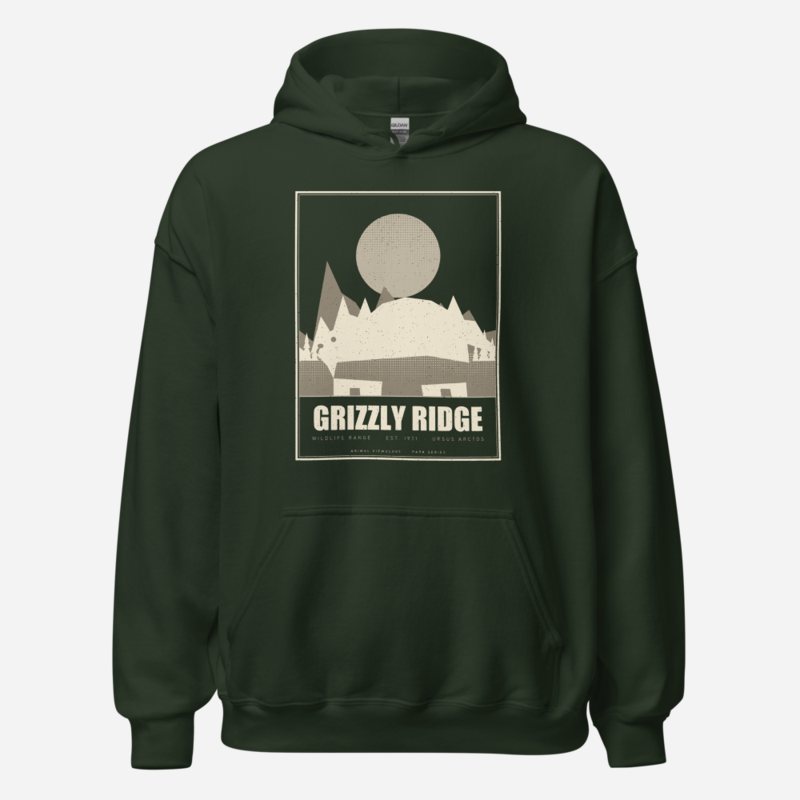 Animal Viewology Grizzly Ridge Field Guide Hoodie Forest Green