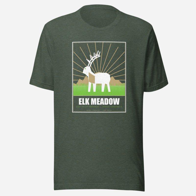 Animal Viewology Elk Meadow Field Guide Tee in Heather Forest