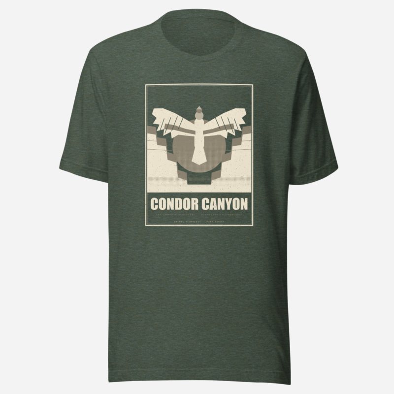 Animal Viewology Condor Canyon Field Guide Tee in Heather Forest