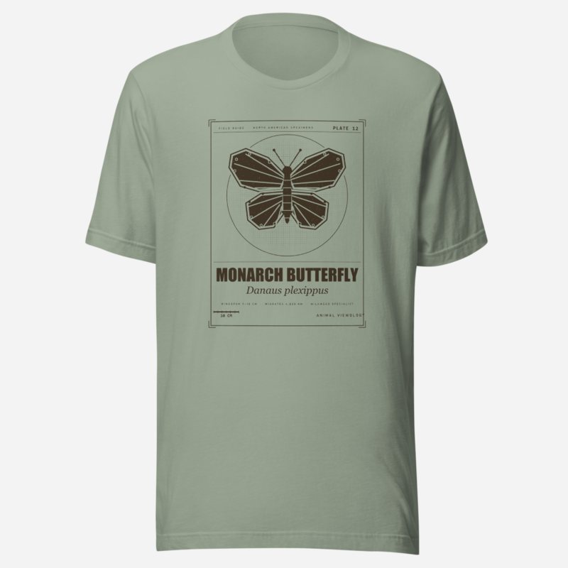 Animal Viewology Monarch Field Guide Field Guide Tee in Sage