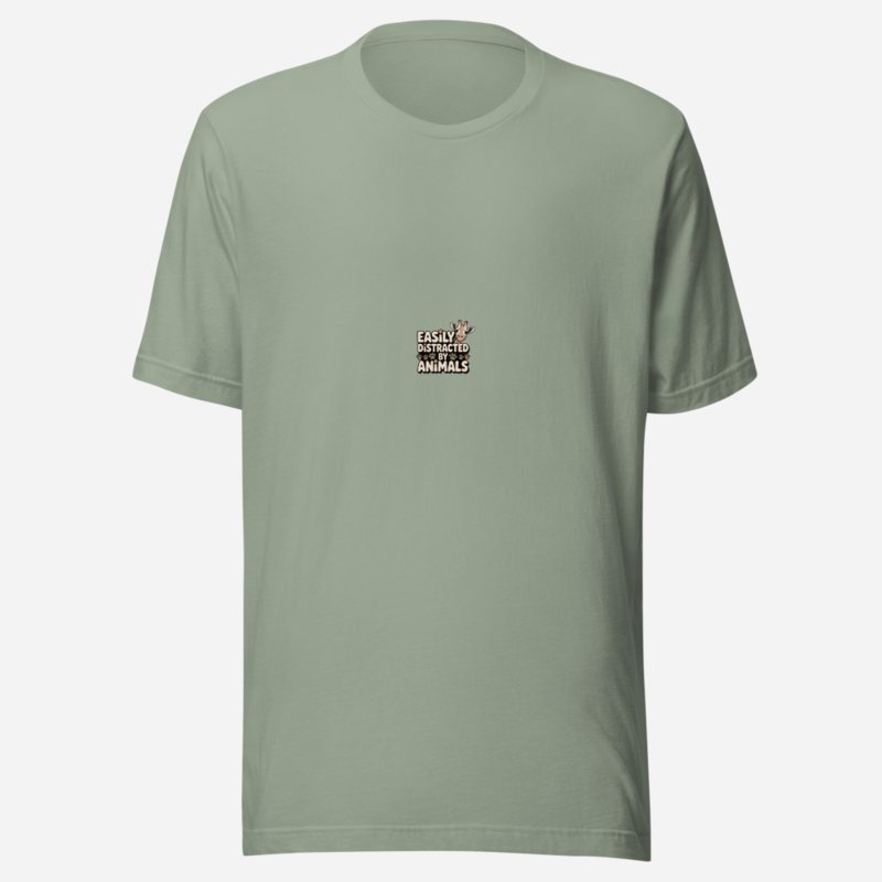 Animal Viewology Easily Distracted By Animals Tee Sage