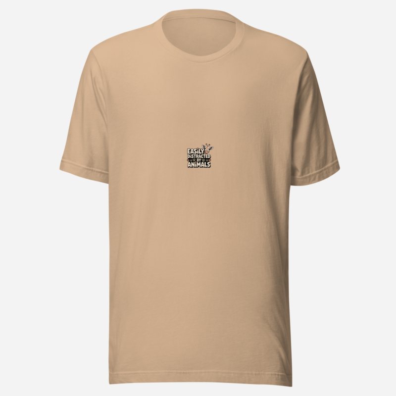Animal Viewology Easily Distracted By Animals Tee Tan