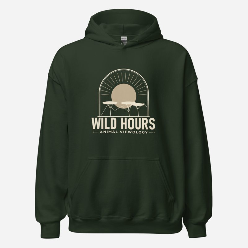 Animal Viewology Wild Hours Sunset Hoodie in Forest Green