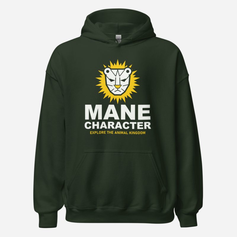 Animal Viewology Mane Character Hoodie in Forest Green