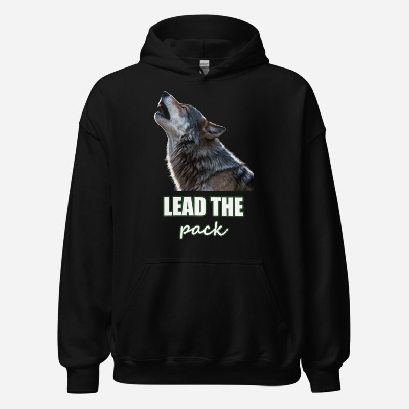 Animal Viewology Lead The Pack Wolf Hoodie Black