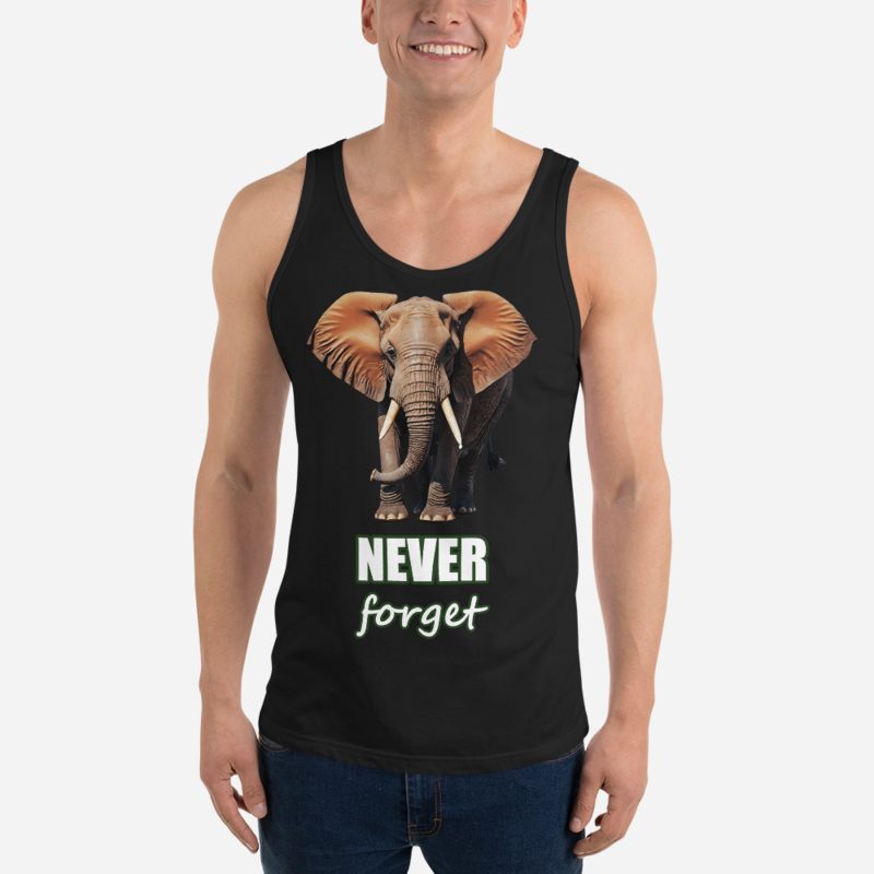 Animal Viewology Never Forget Elephant Tank Black