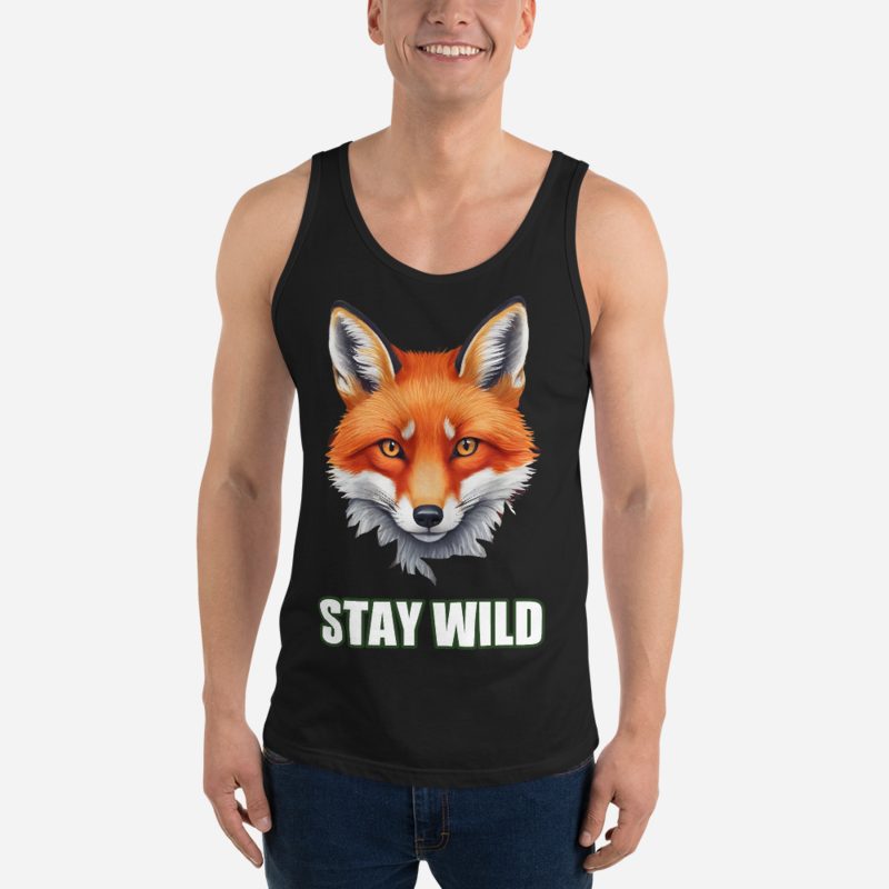 Animal Viewology Stay Wild Fox Tank Black