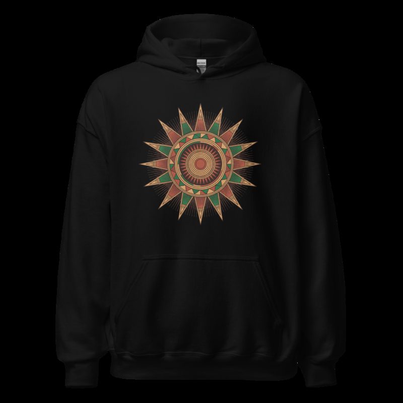 Bongara Bongara Kente Sun Hoodie Black