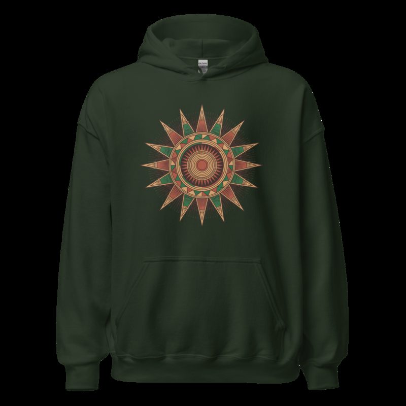 Bongara Bongara Kente Sun Hoodie Forest Green