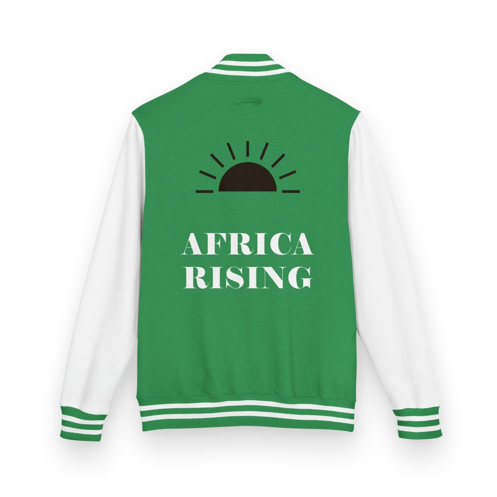 Bongara Bongara Africa Rising Varsity Jacket in Kelly Green/Arctic White