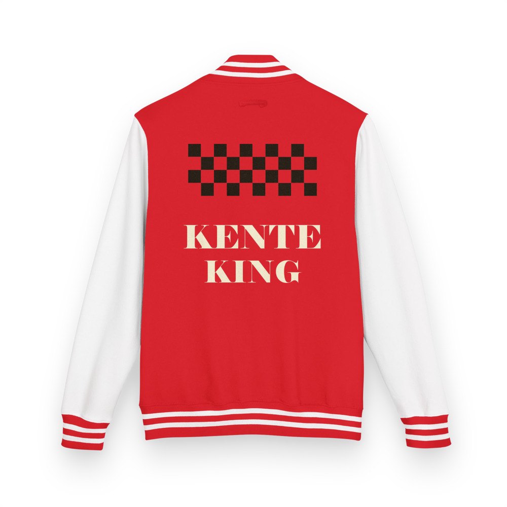 Bongara Bongara Kente King Varsity Jacket Fire Red/Arctic White