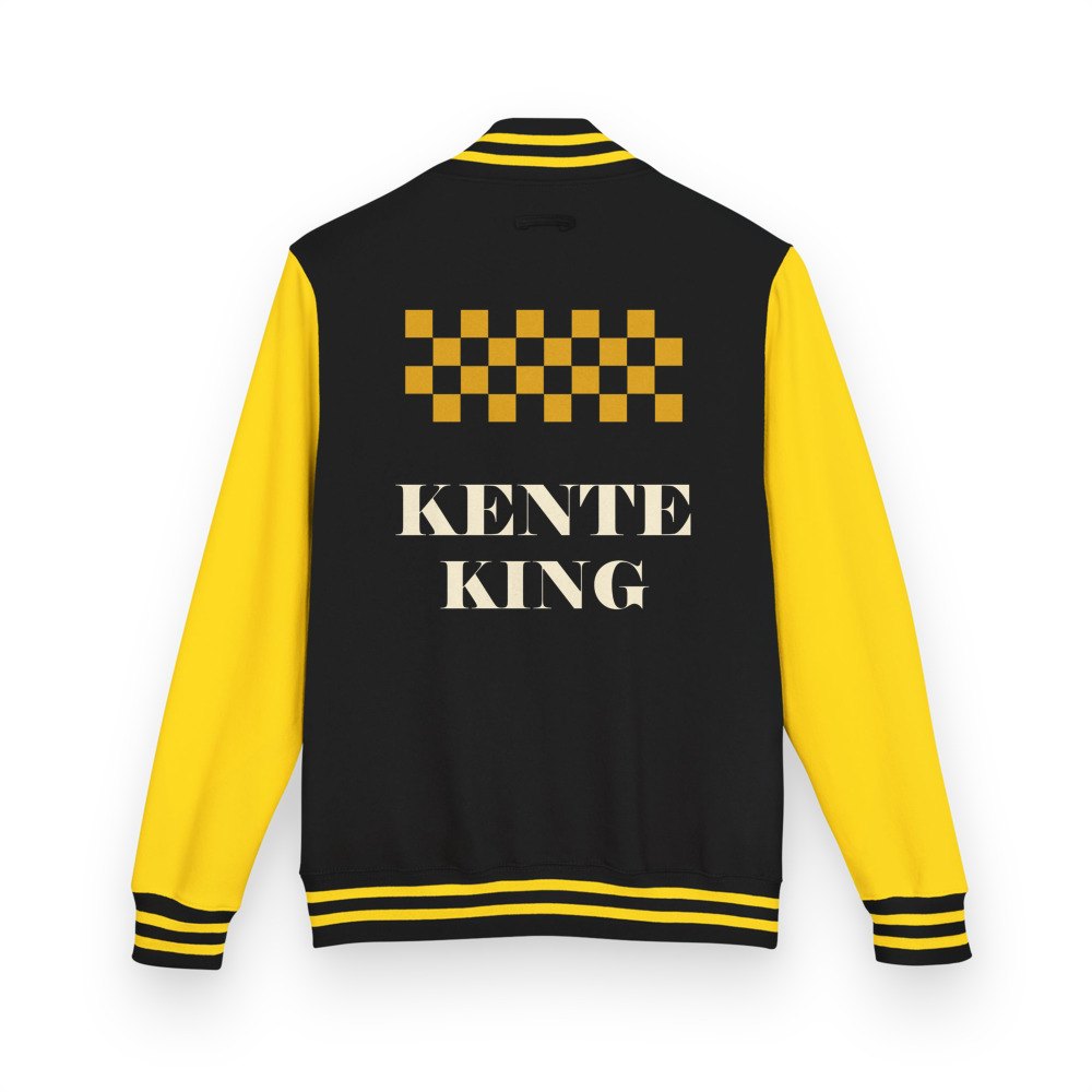 Bongara Bongara Kente King Varsity Jacket Jet Black/Sun Yellow