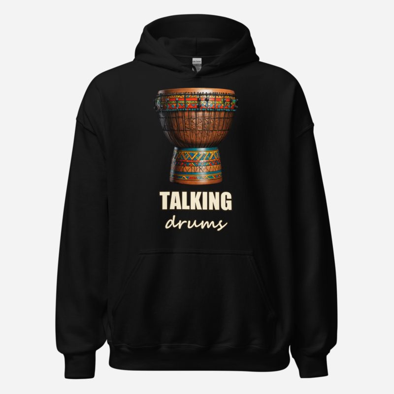 Bongara Bongara Talking Drums Djembe Hoodie in Black