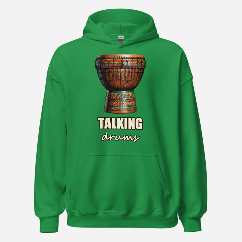 Bongara Bongara Talking Drums Djembe Hoodie in Irish Green
