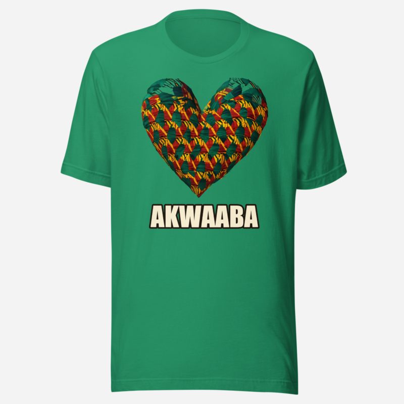 Bongara Bongara Akwaaba Kente Heart Tee in Kelly