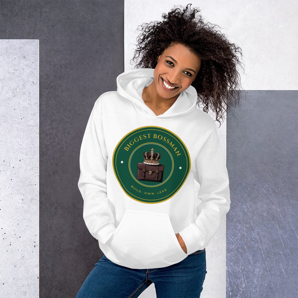Biggest Bossman Crown Crest Hoodie Front
