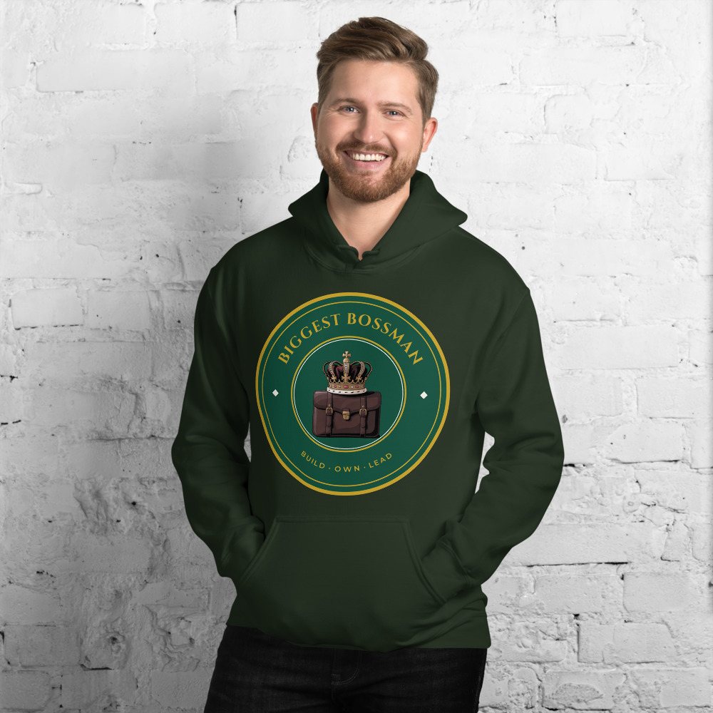 Biggest Bossman Crown Crest Hoodie Front