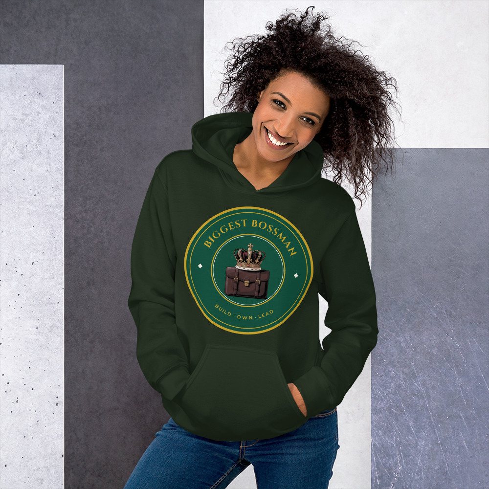 Biggest Bossman Crown Crest Hoodie Front