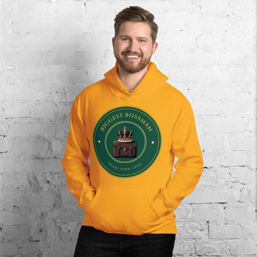 Biggest Bossman Crown Crest Hoodie Front
