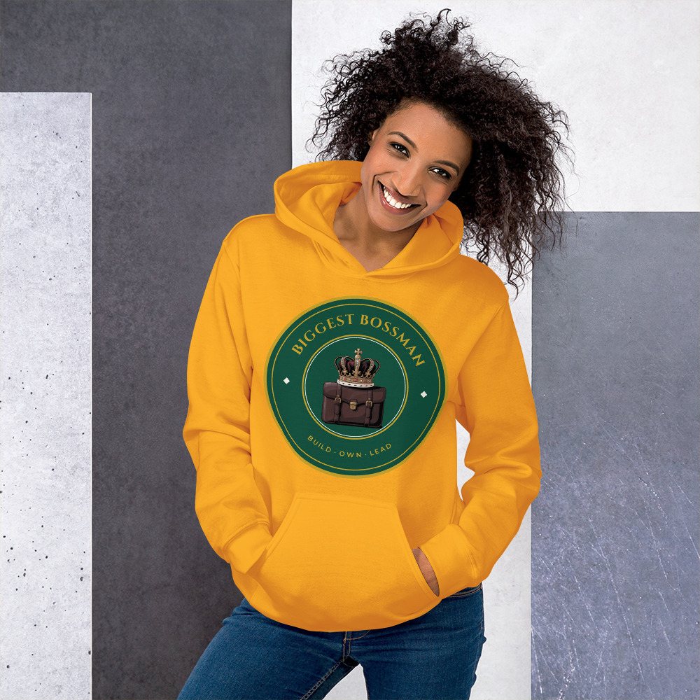 Biggest Bossman Crown Crest Hoodie Front