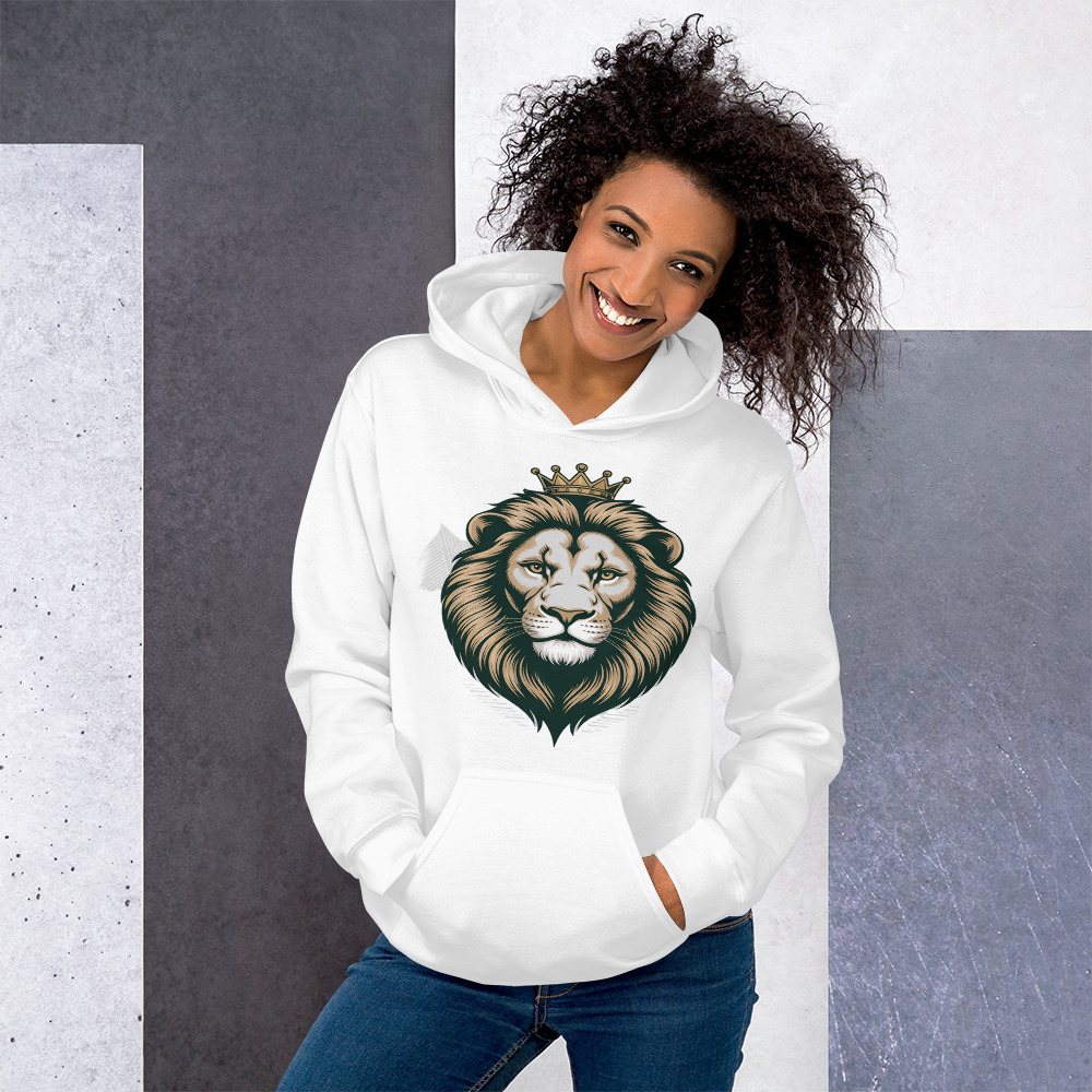 Biggest Bossman Crowned Lion Hoodie Front