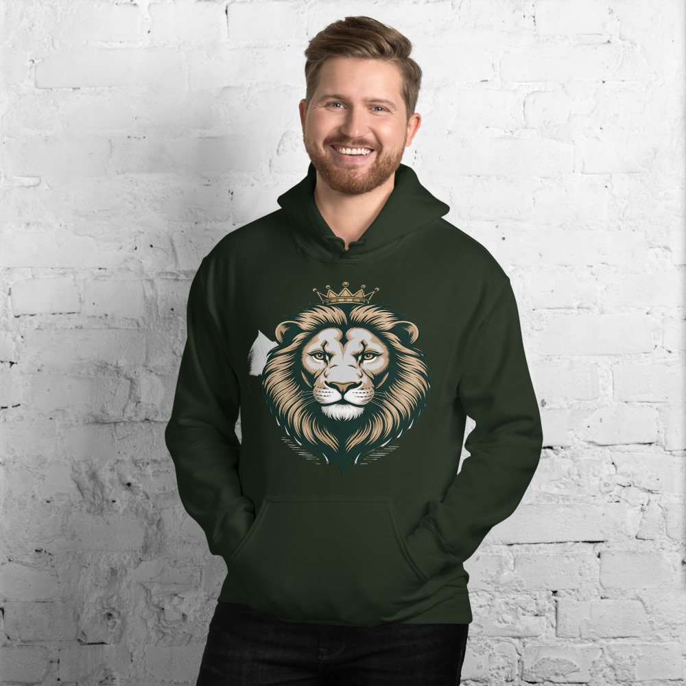 Biggest Bossman Crowned Lion Hoodie Front