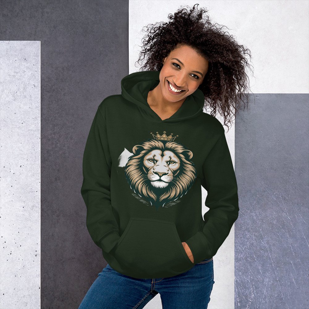 Biggest Bossman Crowned Lion Hoodie Front