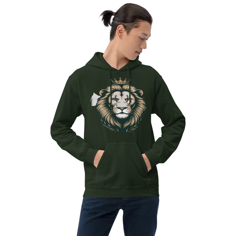 Biggest Bossman Crowned Lion Hoodie Front