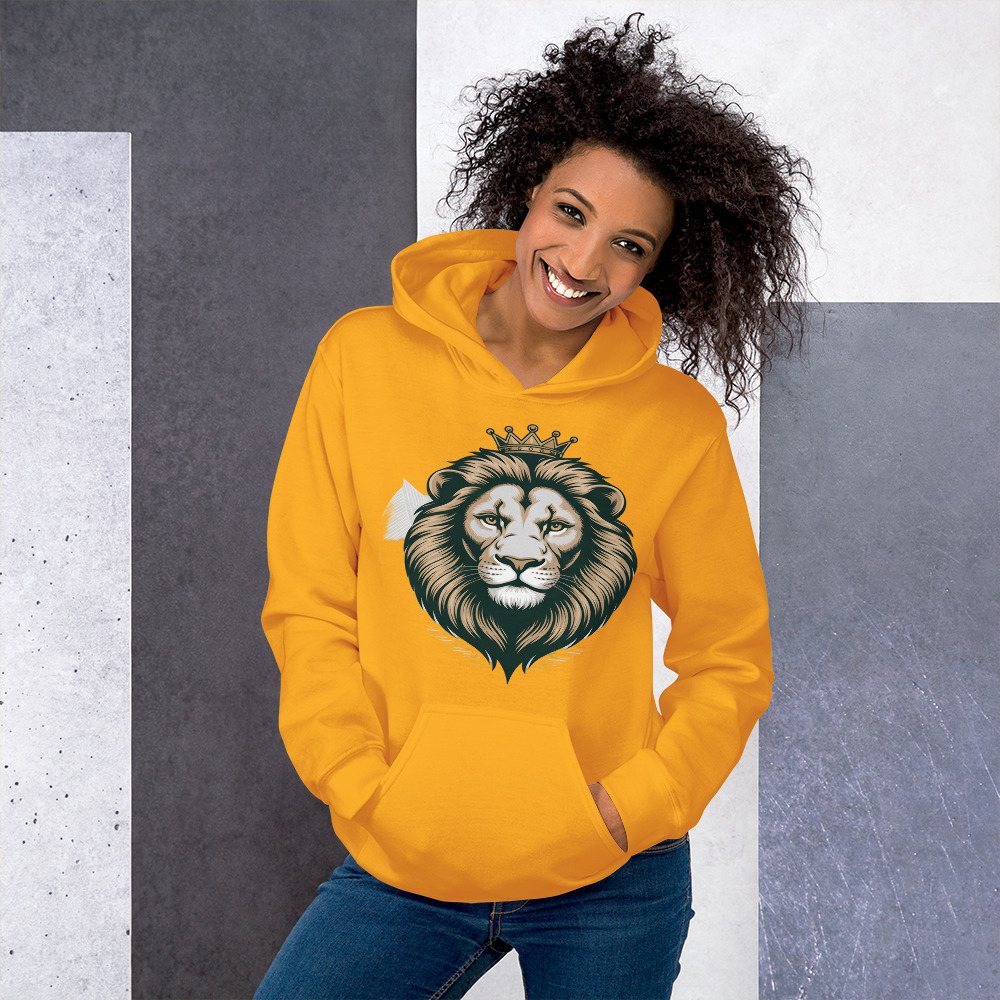 Biggest Bossman Crowned Lion Hoodie Front