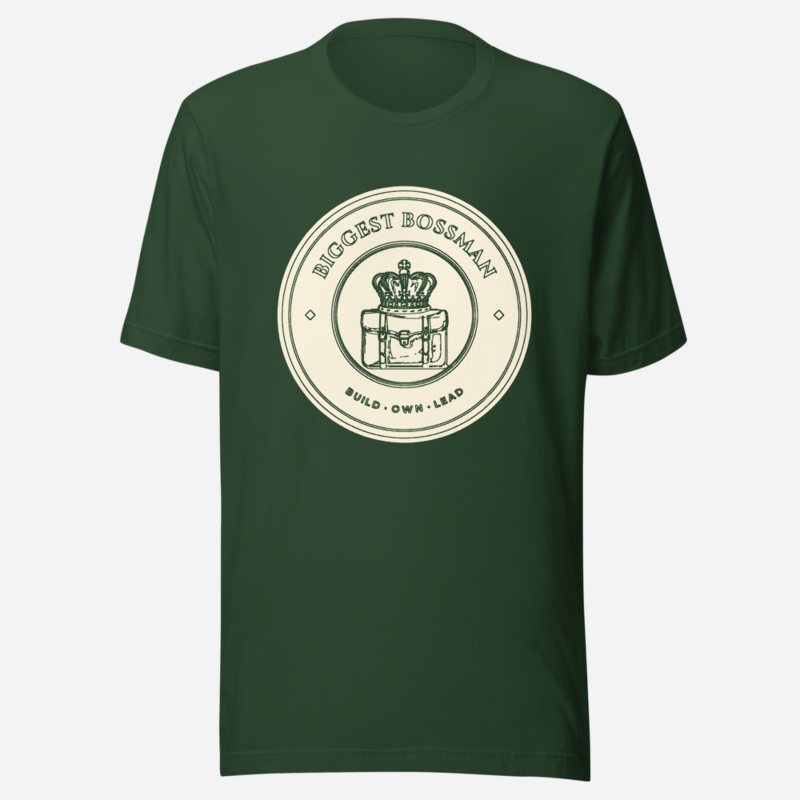 Biggest Bossman Crown Crest Tee in Forest